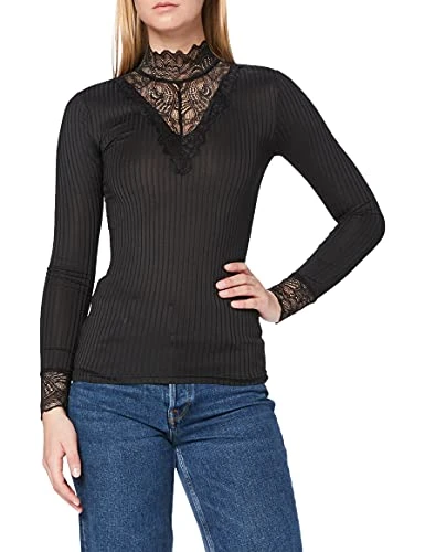 Jacqueline de Yong NOS Women's Jdyrine L/s High Neck Top JRS Noos Long Sleeve, Black (Black Black), 