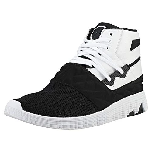 Jagati Mens Casual Trainer Boots Hi Tops Shoes-Off White-5.5