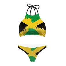 Jamaica Flag Swimsuits for Women Bikinis Medium Bathing Suit for Teens Bikini Set 2 Piece Swimwear Bodysuit Sexy Lace Up Backless Beachwear Jamaica Flag Swimsuits for Women Bikinis Medium Bathing Suit for Teens Bikini Set 2 Piece Swimwear Bodysuit Sexy Lace Up Backless Beachwear