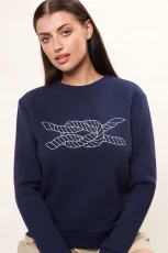 Jan Knot Embroidered Sweatshirt - Navy