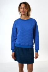 Jan Tile Quilted Sweatshirt - Blue - Blue