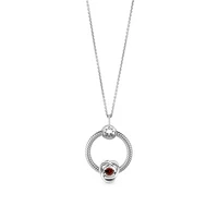 January Birthstone Eternity Circle O Pendant Set