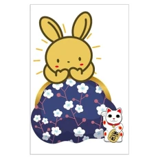 Japanese Style Rabbit With Purse 23"x35" Poster on Heavy Semi-gloss Paper Japanese Style Rabbit With Purse 23"x35" Poster on Heavy Semi-gloss Paper