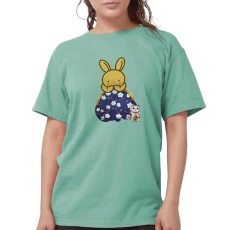 Japanese Style Rabbit with Purse T Shirt Womens Comfort Colors Shirt Sea Foam Japanese Style Rabbit with Purse T Shirt Womens Comfort Colors Shirt Sea Foam