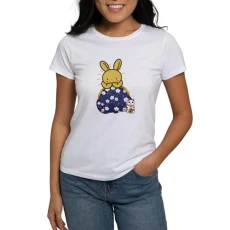 Japanese Style Rabbit with Purse T Shirt Womens Crew Neck Cotton T-Shirt, Comfortable & Soft Classic Tee White Japanese Style Rabbit with Purse T Shirt Womens Crew Neck Cotton T-Shirt, Comfortable & Soft Classic Tee White