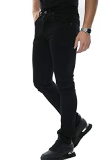 JDK-B1 Mens Slim Fit Jeans Color Black Size 34W/32L