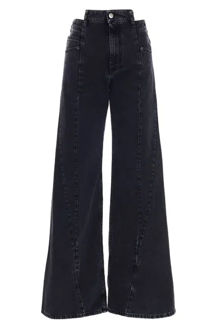 Jeans asymmetrical waist - Black