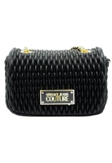 Jeans Couture Bag in Faux Leather, Flap Closure and Logo on Tag, Adjustable Shoulder Strap, with Star, Material: Polyester Cod. 75VA4BO5 ZS818 Black VerSCE Jeans Couture, Black