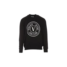 JEANS COUTURE Cotton Round Logo Black Sweatshirt