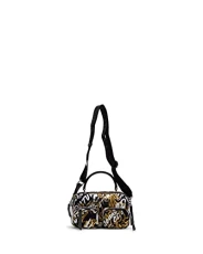 Jeans Couture Handbag, Shoulder Bag, Multipocket Bag, Nylon, Black/White/Gold, multicoloured, One Size