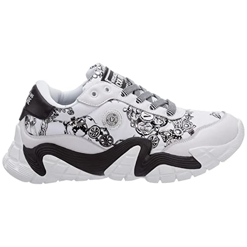 Jeans Couture Men Baroque Sneakers Bianco, Bianco, 6 UK