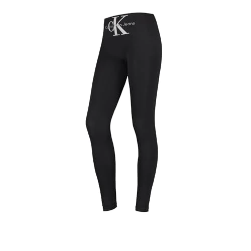 Jeans High-Waist Logo Leggings, Black S Black