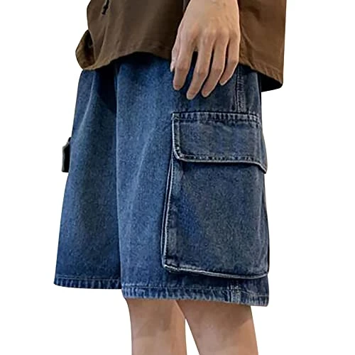 Jeans Men's Jeans Comfort Stretch Denim Straight Leg Relaxed Short Jeans Men, Bu2, M