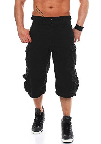 Jet Lag Mens 007 3/4 Length Cargo Shorts - Black - X-Large