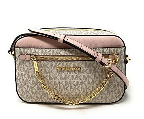 Jet Set East West Chain Crossbody Vanilla MK Powder Blush Pink