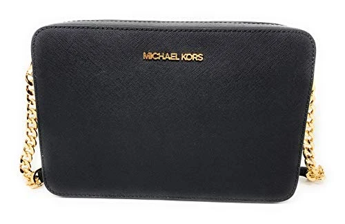 Jet Set Large East West Crossbody Black Saffiano