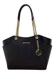Jet Set Travel Saffiano Leather Shoulder Bag Medium Handbag (Black) One size