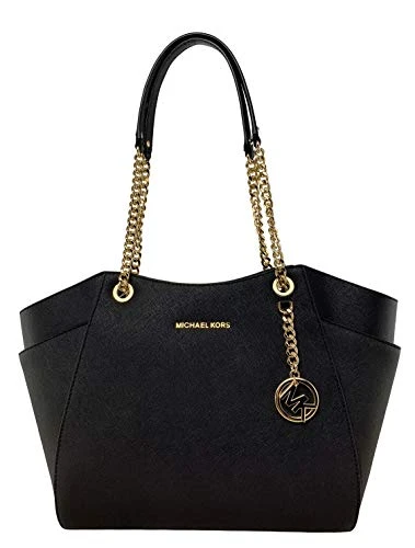 Jet Set Travel Saffiano Leather Shoulder Bag Medium Handbag (Black) One size