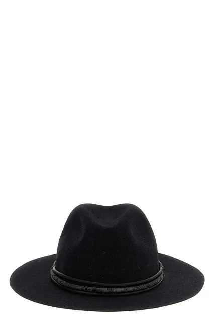 Jewel leather hat - Gray