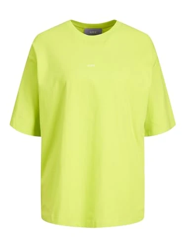 JJXX Women's Jxandrea Ss Loose Every Tee Noos T-Shirt, Lime Punch/Print: Lime Cream Logo, Large