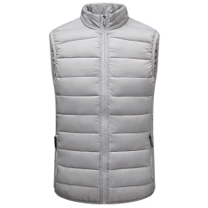 Jodie Womens Puffer Vest Lightweight Packable Down Alternative Vest Jacket, Gray, M