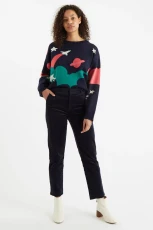 Joele Cord Slim Leg Trouser - Navy Cotton 3