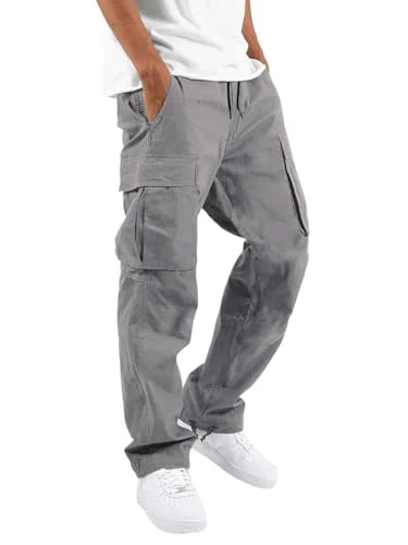 Jogging Pants for Men Cotton Trousers Sweatpants Long Sport Pants Cargo Pants with Pockets Leisure P