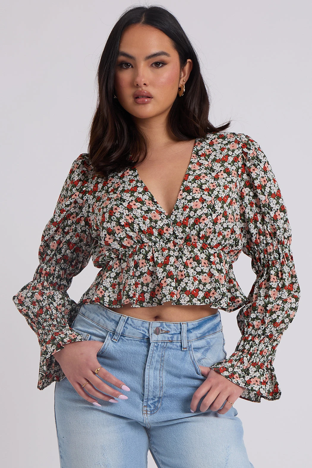 Juliette Ruched Sleeve Top /