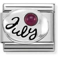 July Ruby Stone Birthstone Charm