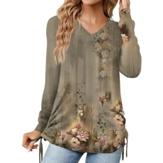 Jumpers for Women Uk Party Tops Night Shirts Womens Ruffle Neck Blouses Blue Tunic Red Christmas Jumpers Women's Hoodie Sweatshirt Dress Plus Size Jumpers(Gray,L)