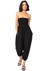 Jumpsuit for Women UK Pulls Down into Harem Trousers Women - Cotton Harem Pants - Elastic Waist Ladi