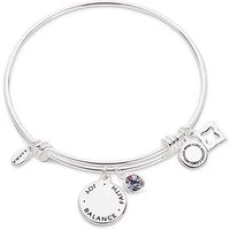 June Birthstone Bangle - Silver