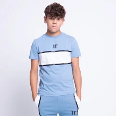 Junior Taped Block T hirt hadow Blue - Shadow Blue