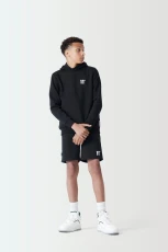 Junior Text Panel Cut and Sew Hoodie - Black Junior Text Panel Cut and Sew Hoodie - Black
