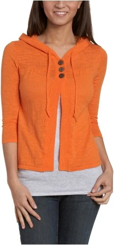 Juniors Lulu Cotton Slub Cardigan - Orange -
