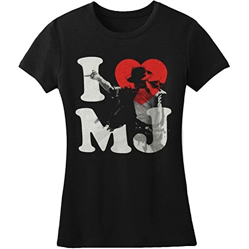 Juniors Michael Jackson: I Heart Mj T-Shirt, Black, X-Large