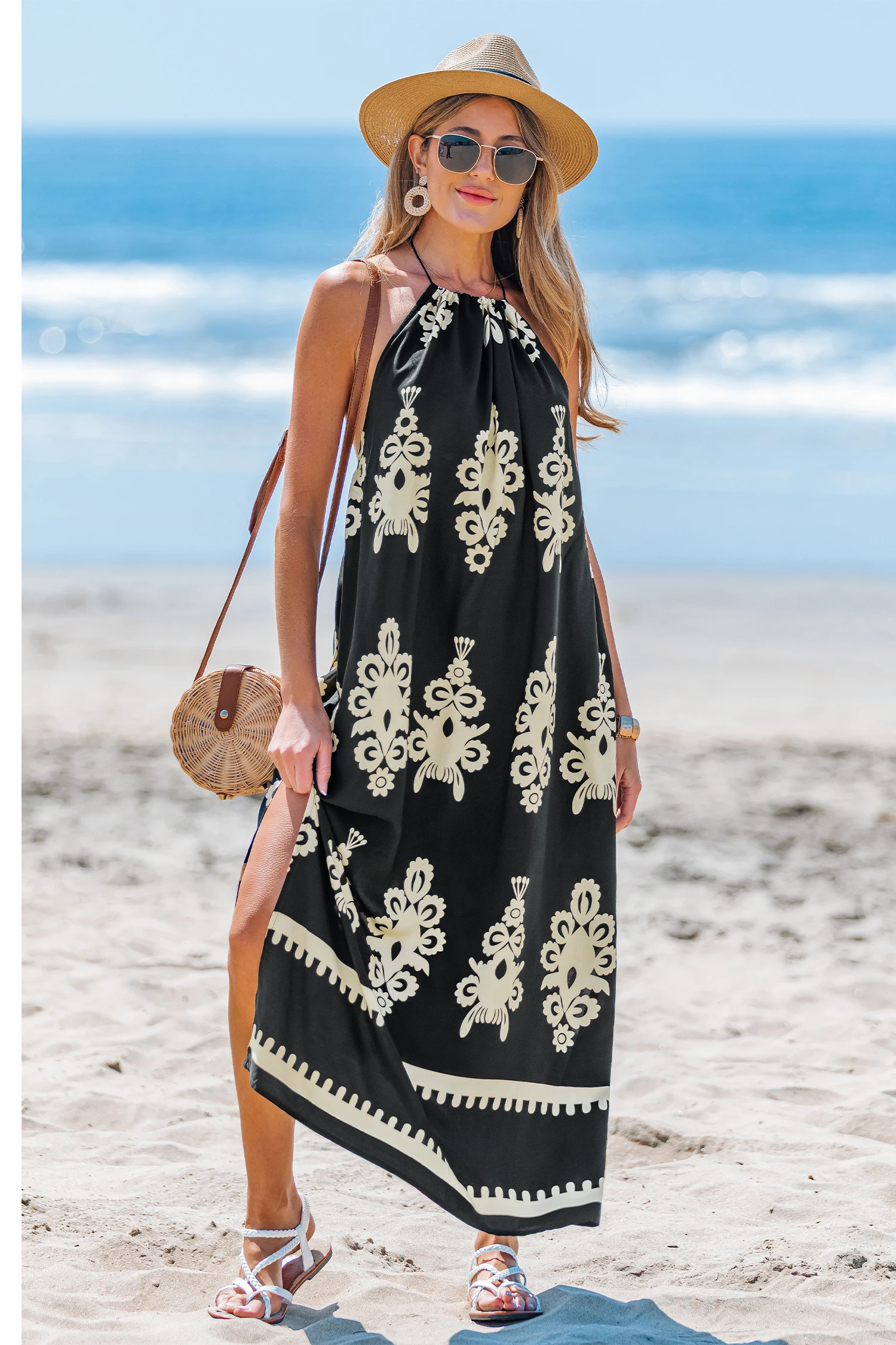 Juniper Ornate Maxi Dress - Black