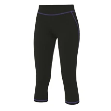 Just Cool JC086 Ladies Cool Capri - Jet Black/Purple - XS Just Cool JC086 Ladies Cool Capri - Jet Black/Purple - XS