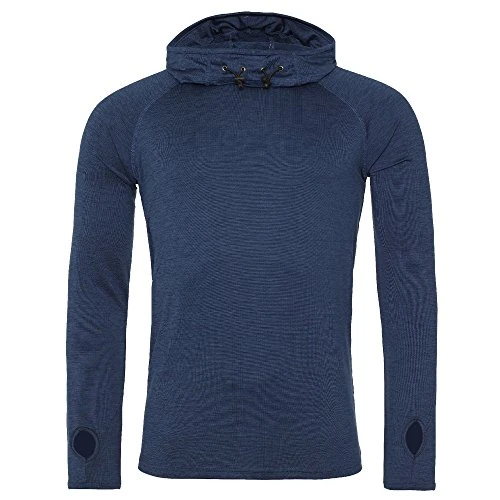 Just Cool Mens Cowl Neck Long Sleeve Baselayer Top (Pack of 2) (L) (Navy Melange)