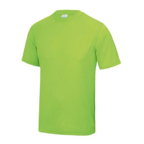 Just Cool Mens Performance Plain T-Shirt (XXL) (Electric Green)