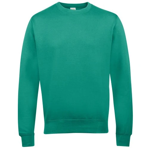 Just Hoods Unisex Crew Neck Plain Sweatshirt (280 GSM) (L) (Jade)