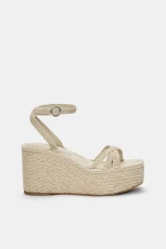 Jute Wedge Sandals - Beige