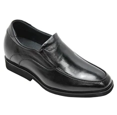 K312318-2.8 Inches Taller - Size 9 UK- Height Increasing Shoes for Men (Black Leather Super Lightweight Slip On Dress Shoes) K312318-2.8 Inches Taller - Size 9 UK- Height Increasing Shoes for Men (Black Leather Super Lightweight Slip On Dress Shoes)