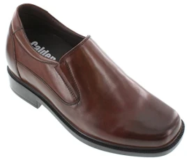 K31713-3.3 Inches Taller - Size 6 UK- Height Increasing Elevator Shoes (Dark Brown Leather Slip-on Square-Toe Lightweight Dress Shoes) K31713-3.3 Inches Taller - Size 6 UK- Height Increasing Elevator Shoes (Dark Brown Leather Slip-on Square-Toe Lightweight Dress Shoes)