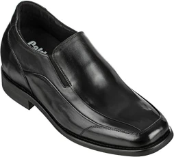 K333011-3 Inches Taller - Size 7 UK- Height Increasing Elevator Shoes (Black Leather Slip-on Dress Shoes) K333011-3 Inches Taller - Size 7 UK- Height Increasing Elevator Shoes (Black Leather Slip-on Dress Shoes)
