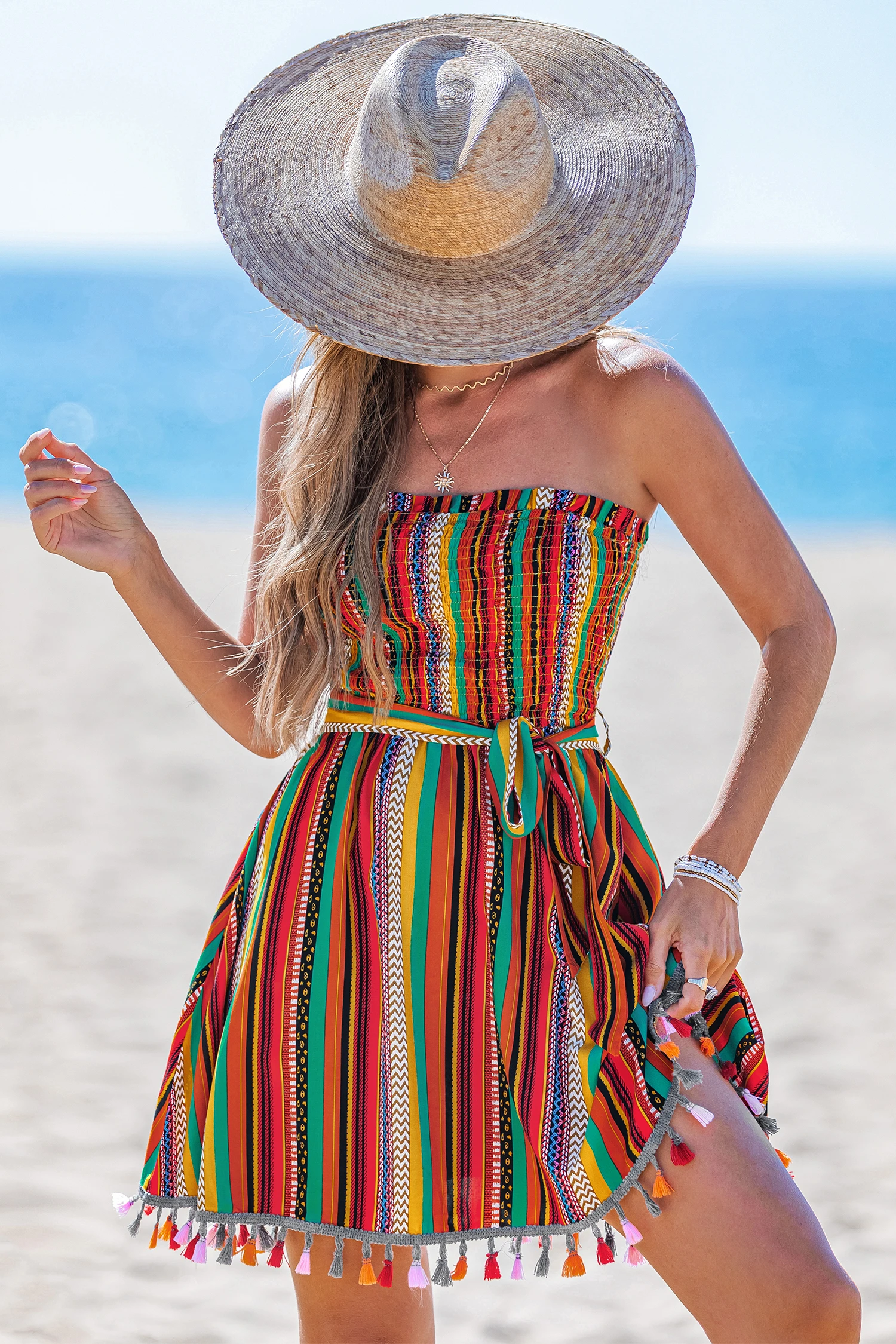 Kaleidoscope Sky Striped Mini Dress ulti