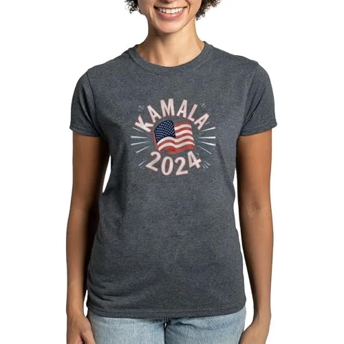 Kamala Harris 2024 for President Women's Value T Shirt Womens Cotton T-Shirt Charcoal Heather