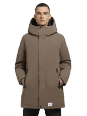 Kann-YM Men's Warm Long Waterproof Winter Jacket with Integrated Backpack Straps and Waterproof Zips S-XXL, City Taupe, M