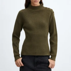 Khaki Button Shoulder Jumper - Green