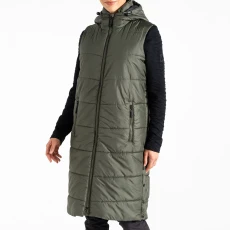 Khaki Distinguish Longline Gilet - Green
